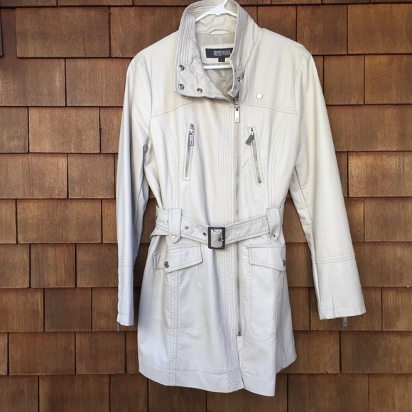 Kenneth Cole Reaction Jackets & Blazers - Kenneth Cole Reaction Faux Leather Zip Trench Ivy